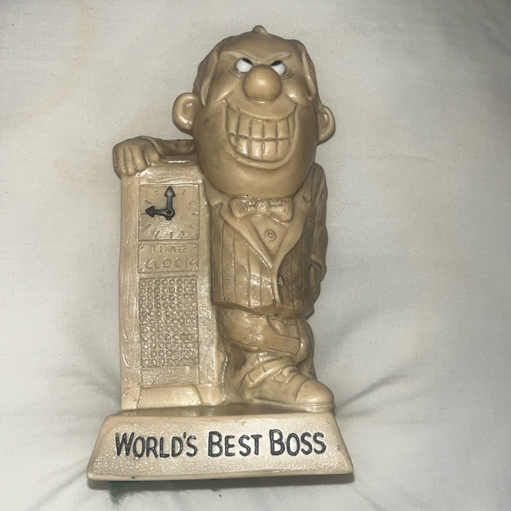 Russ and Berrie “World’s Best Boss” Resin Statue 1976